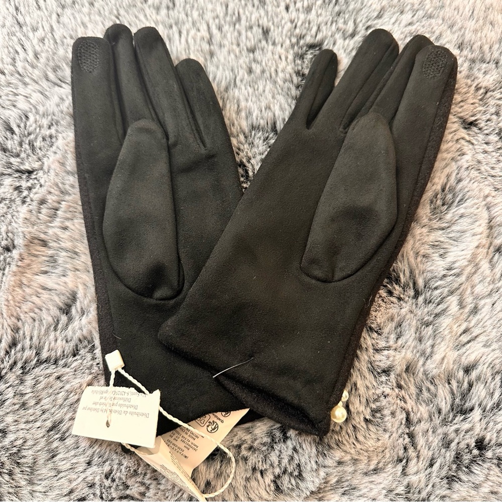 SOLD! Intrend by Max Mara Jersey Gloves with Pearls Size: 7.5 S/M Fall /Winter - Picture 14 of 16